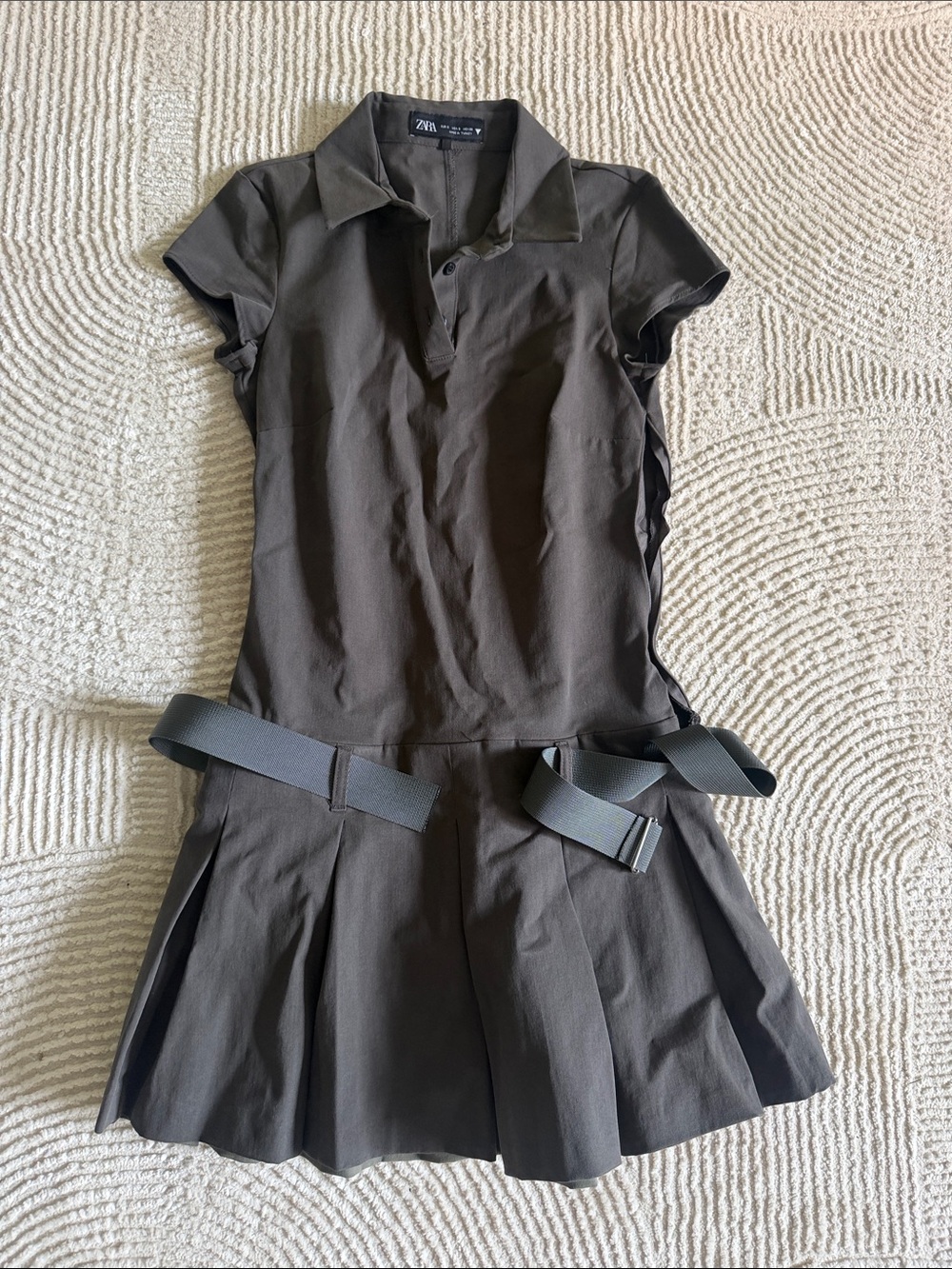 Zara Kids Dark Brown Polo Skort with Utility Belts